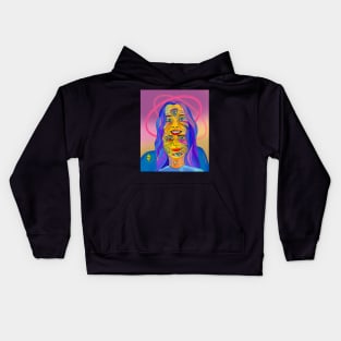 Abstract female faces Kids Hoodie